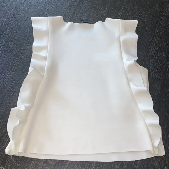 Aqua ruffled sleeveless top - Picture 5 of 6